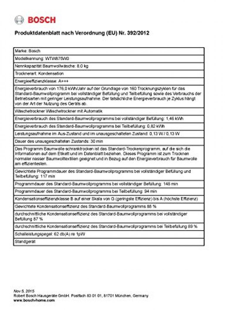 BOSCH 8 Logixx WTW875W0 - Produktbild 2