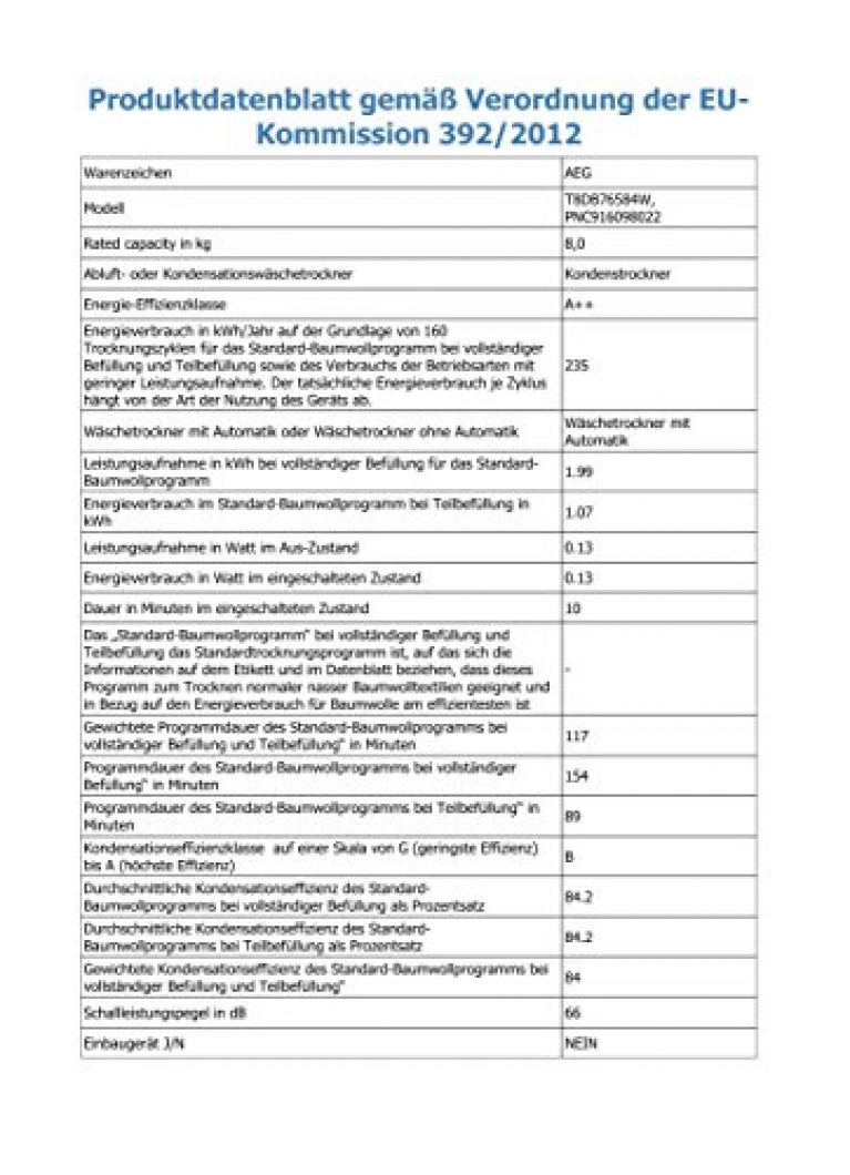 AEG LAVATHERM T8DE76684 - Produktbild 2