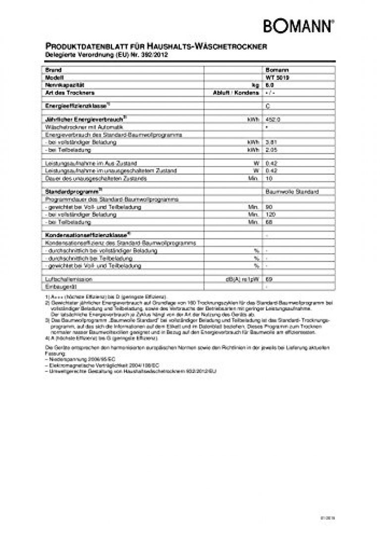 BOMANN WT 5019 - Produktbild 2