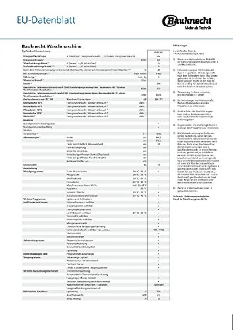 Bauknecht WAK 61 - Produktbild 2