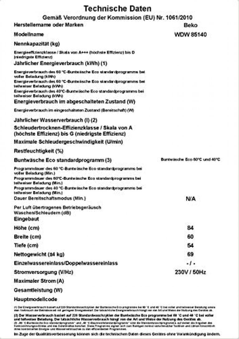 Beko WDW 85140 - Produktbild 2