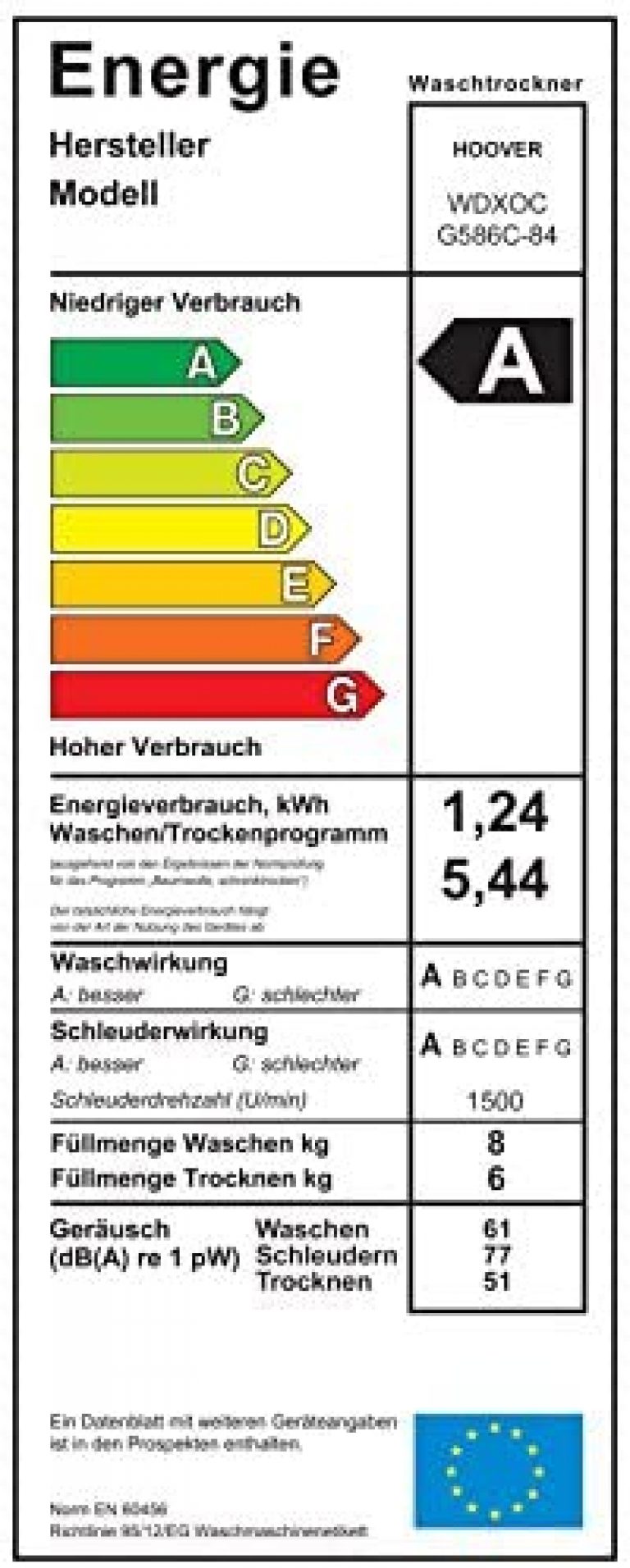 Hoover WDXOC G586C - Produktbild 1