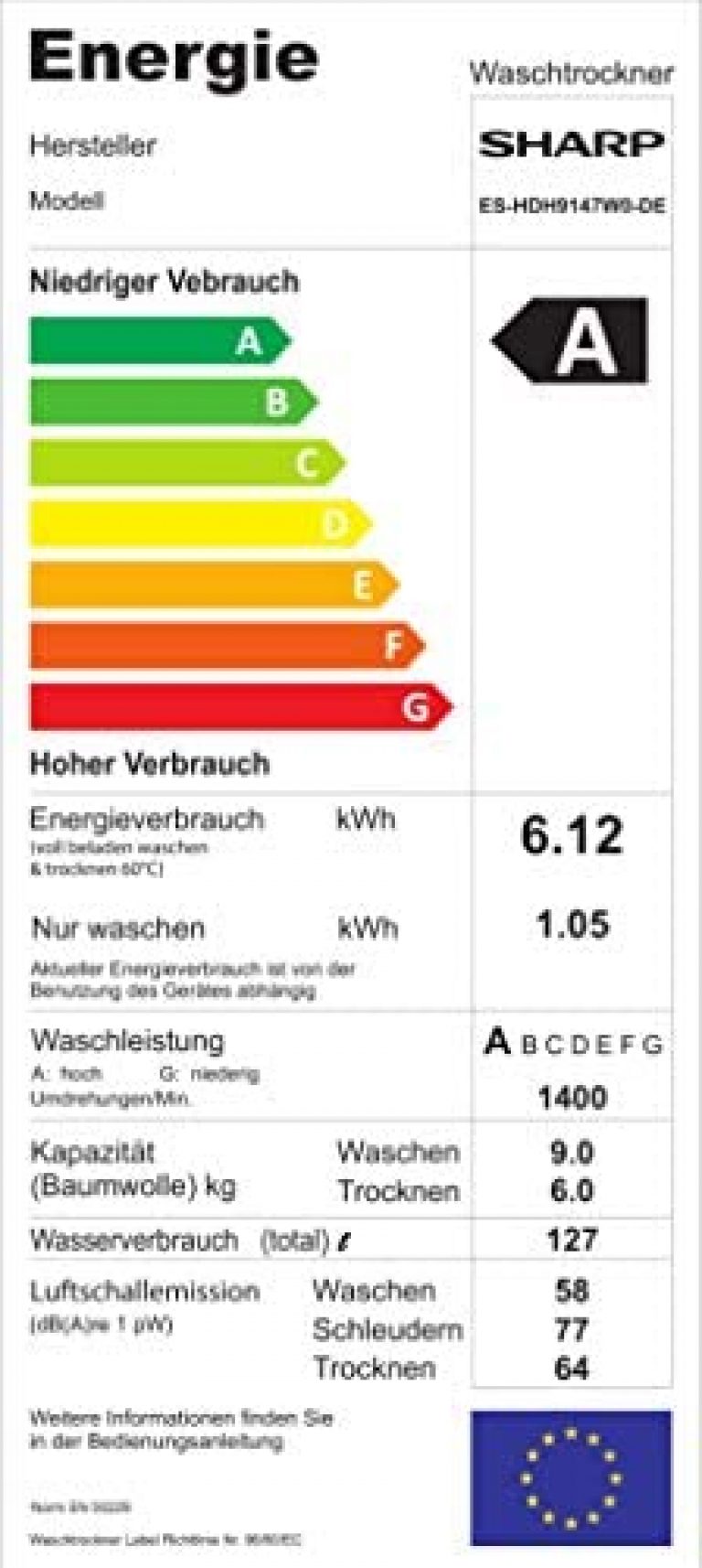 Sharp ES-HDH9147W0-DE - Produktbild 1